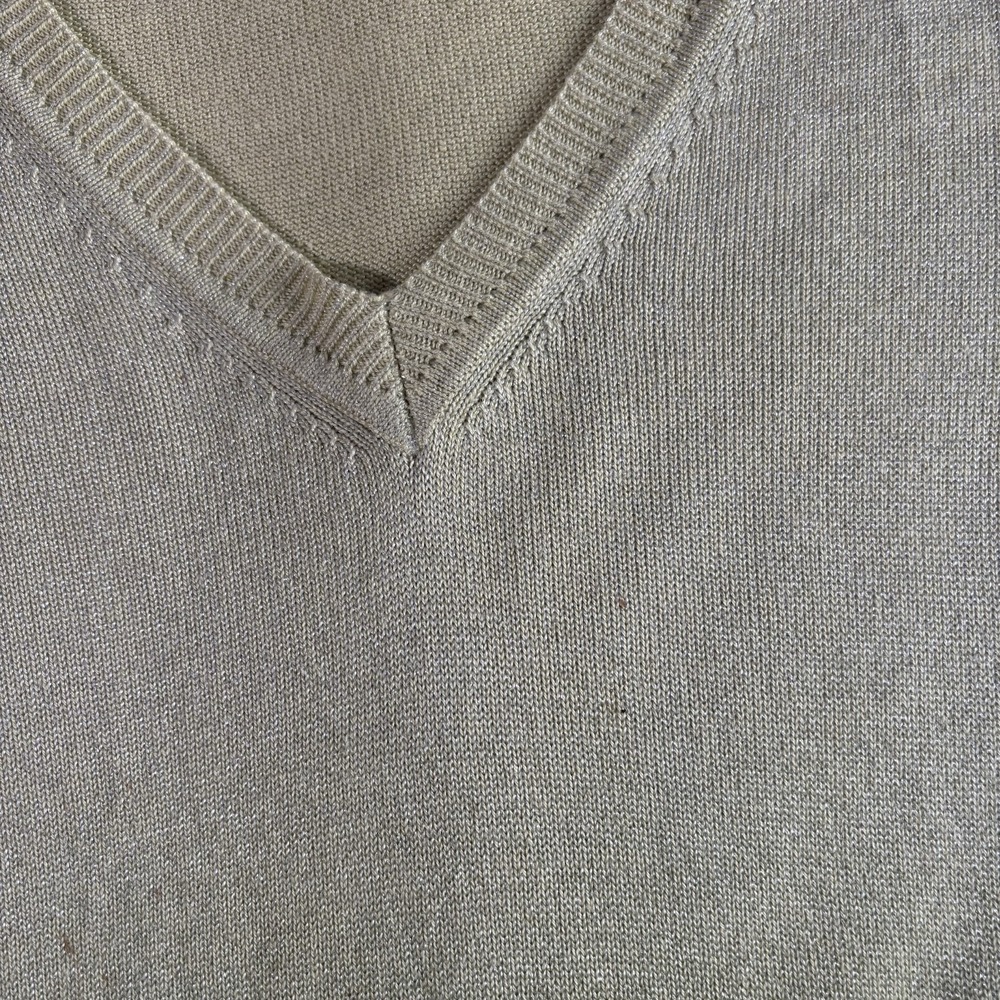 Y2K Ellen Tracy Neiman Marcus Silk Blend Long Sleeve V-Neck Top Women's XS - Picture 3 of 8